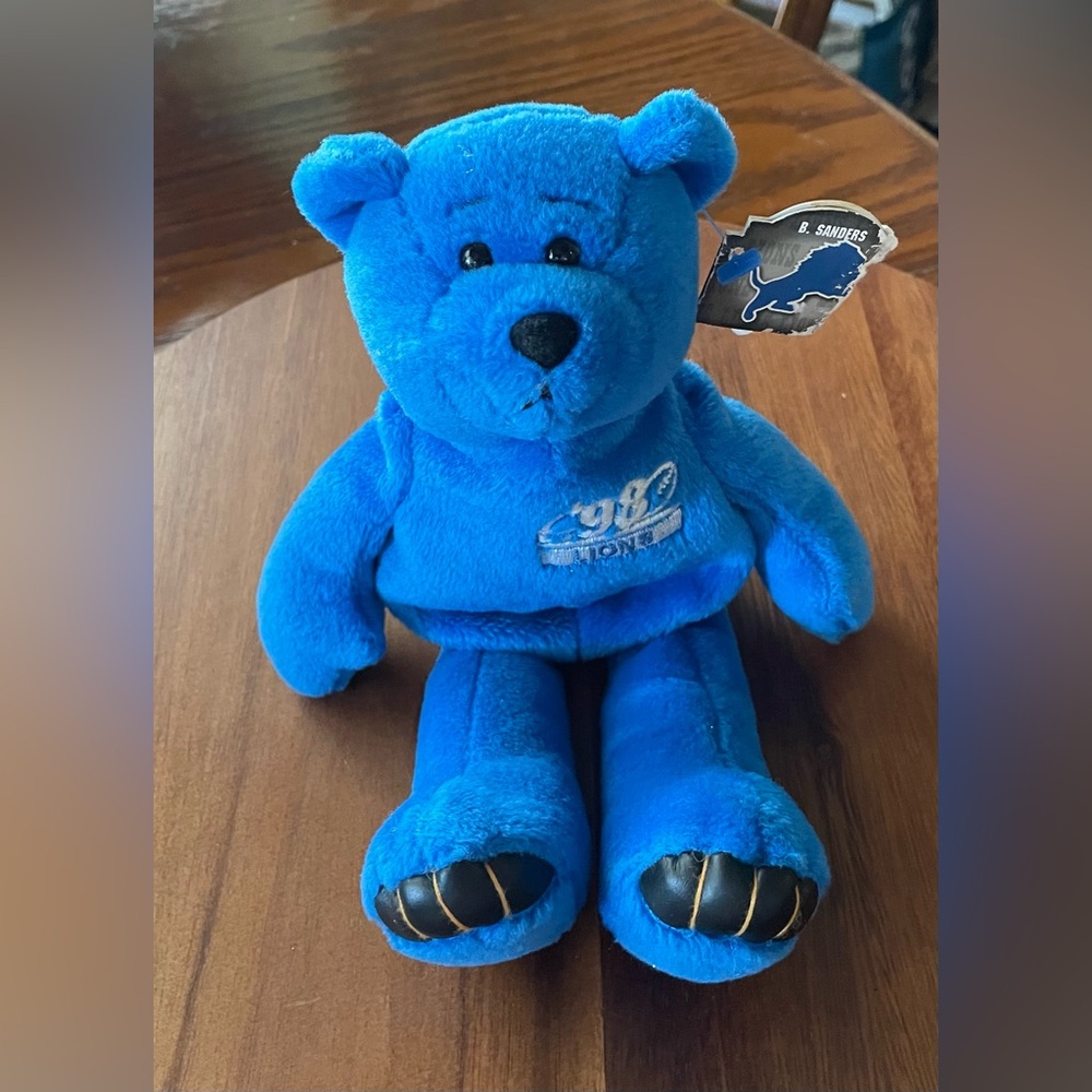 NFL Beanie Bear - Limited Treasures - Barry Sanders #20 - NFL Detroit Lions